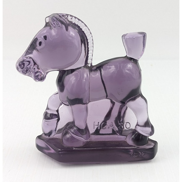 Imperial Glass Other - Heisey Purple Glass Horse Plug Sparky Oscar HCA Imperial 1980 Vintage